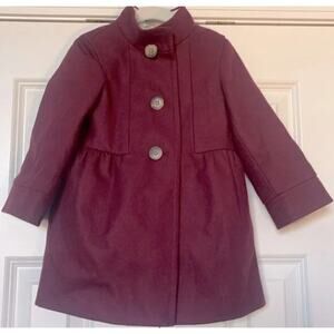 Crewcuts Wool Blend Peacoat in BURGUNDY (6-7)